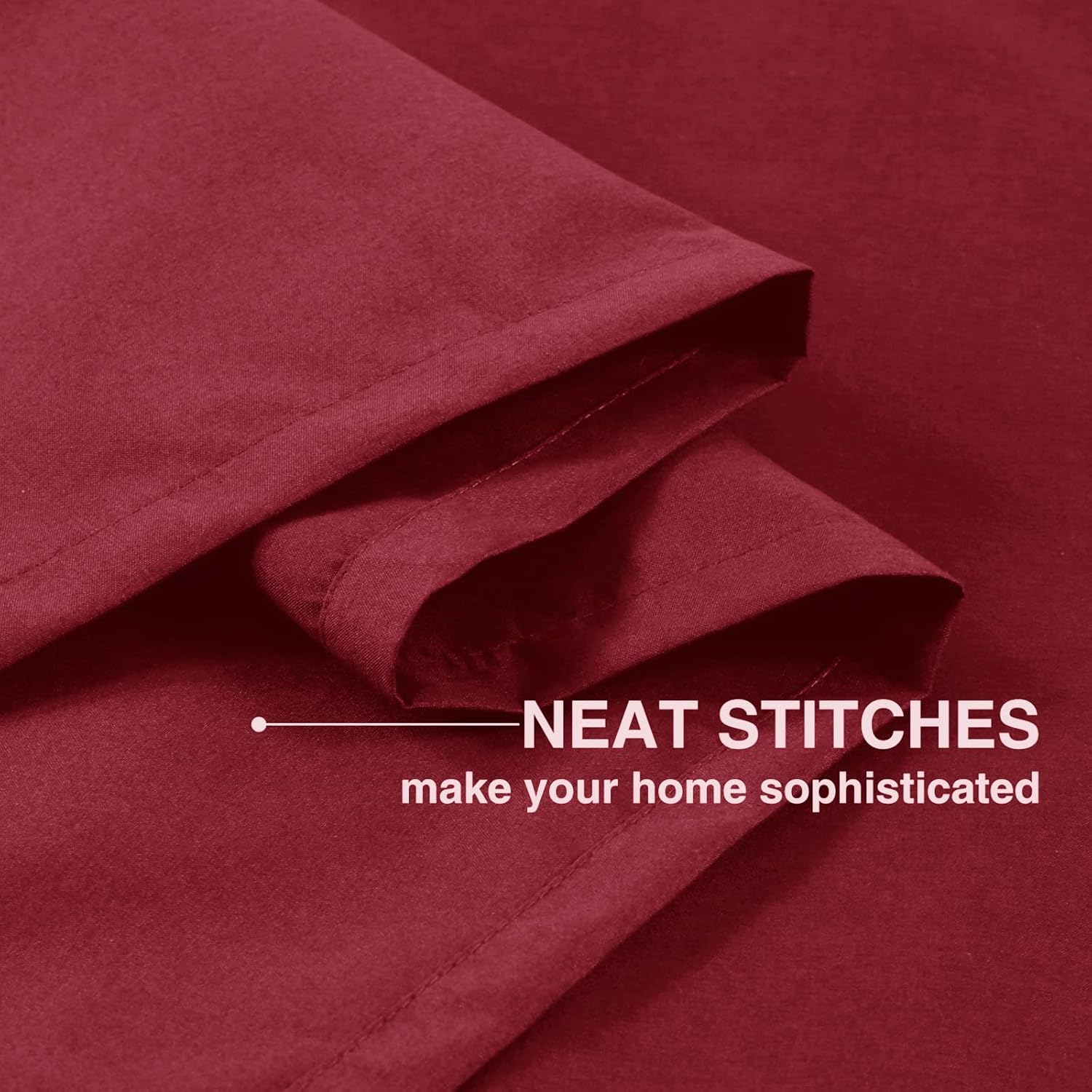 Home Queen Cortinas opacas para ventanas pequeñas, cortinas de baño repelentes al agua, 26 pulgadas de ancho x 36 pulgadas de largo cada una, rojo