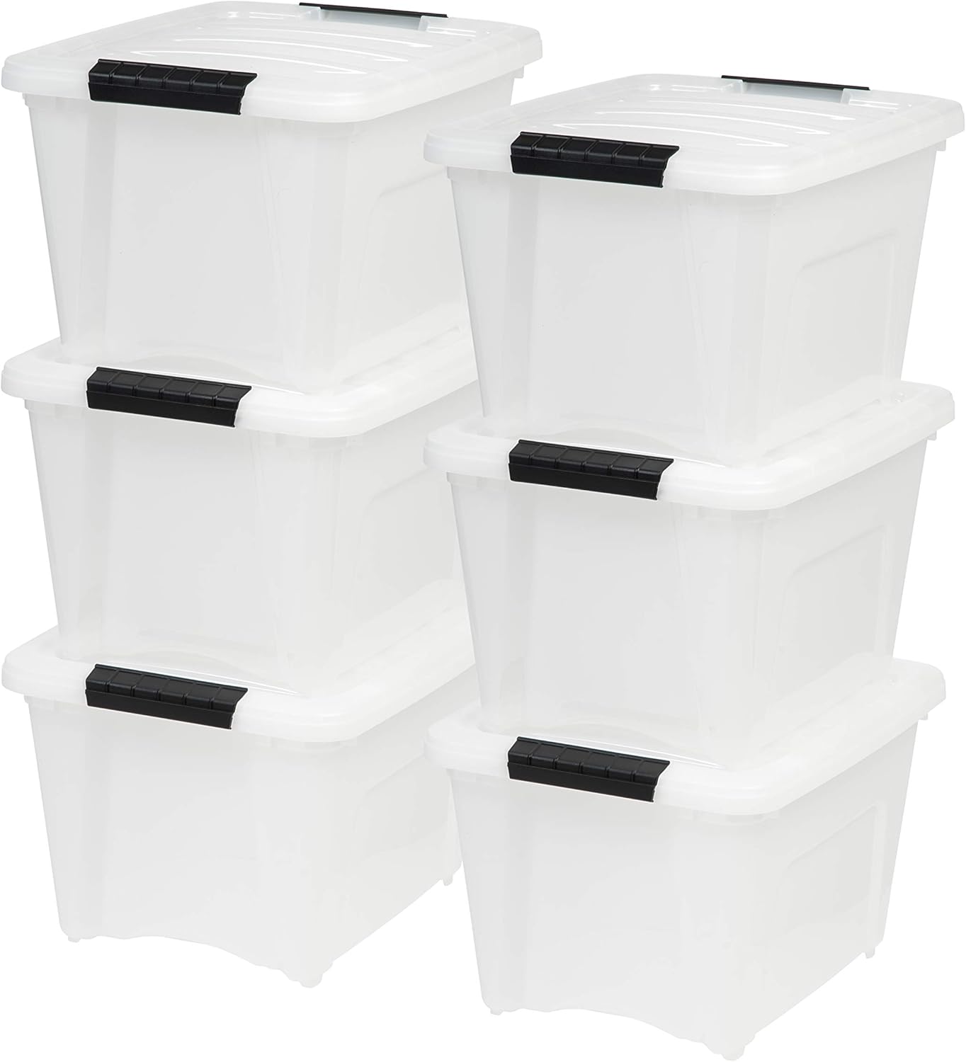 IRIS USA – Contenedor organizador de plástico transparente TB, 19 cuartos de galón, 6 unidades y 19 cuartos de galón. Contenedor organizador de