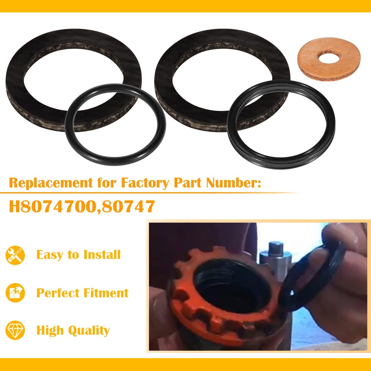 Kit de reparación de reemplazo de sello para piso Jack Hein Werner WS Modelo 1-12 toneladas (16PCS)