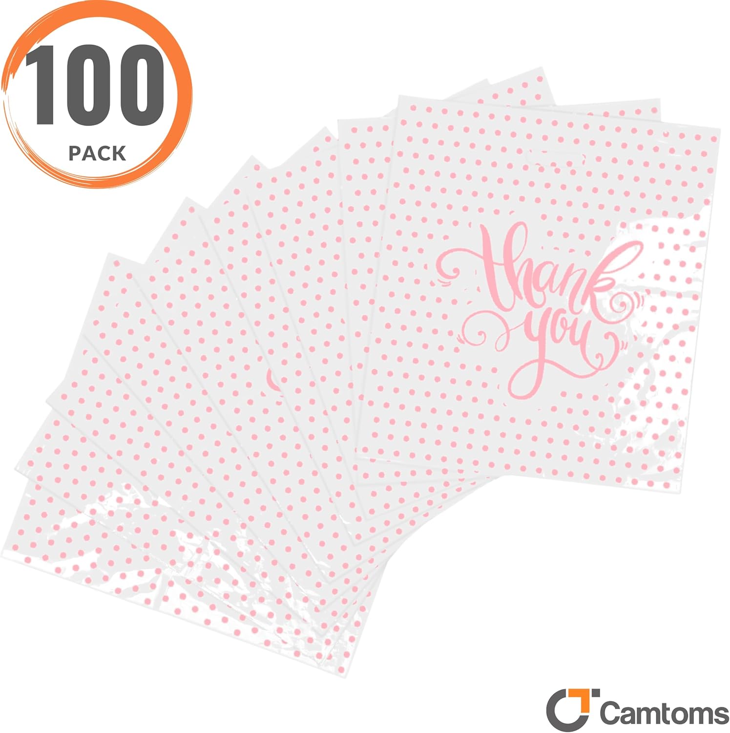 Camtoms Bolsas de agradecimiento para negocios  Bolsas de plástico con asas  Bolsas de compras de plástico para pequeñas empresas  Pequeñas bolsas
