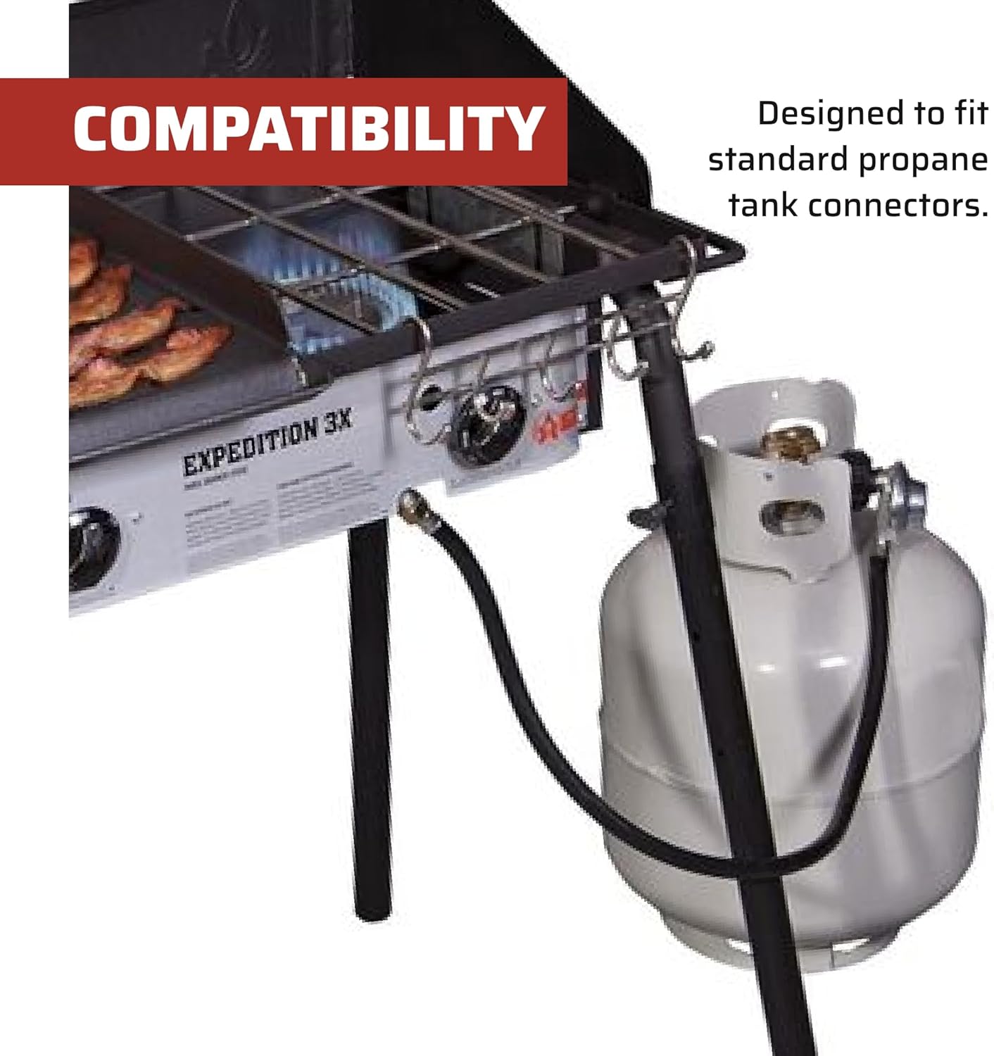 Camp Chef Juego de manguera reguladora – Pieza de estufa de manguera de propano – Conector de tanque de propano estándar – MIP de 38″ con rosca de