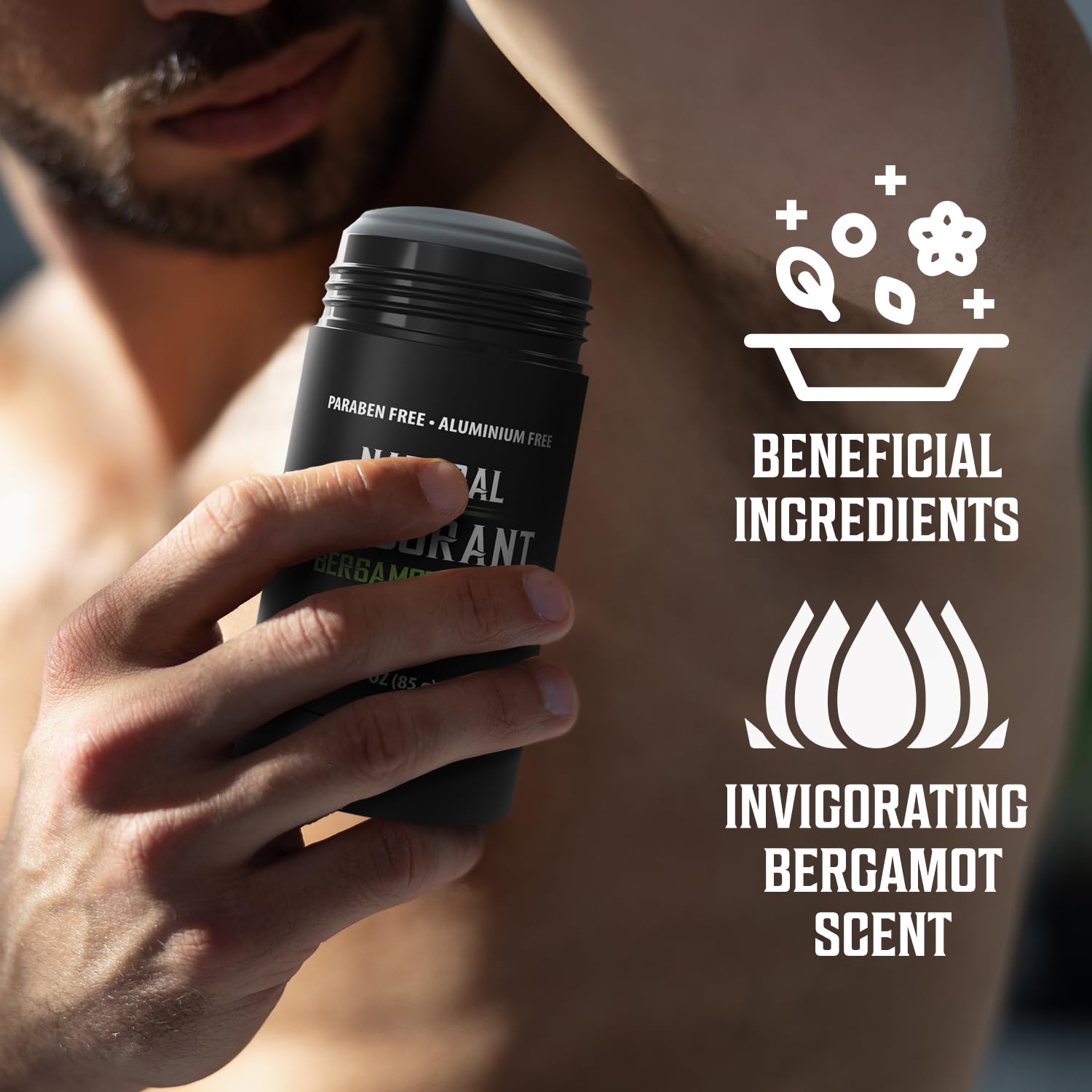 Viking Revolution Bergamot Deodorant for Men – Natural Deodorant for Men Charcoal Deodorant Men with Shea Butter, Coconut Oil, Baking Soda, Beeswax