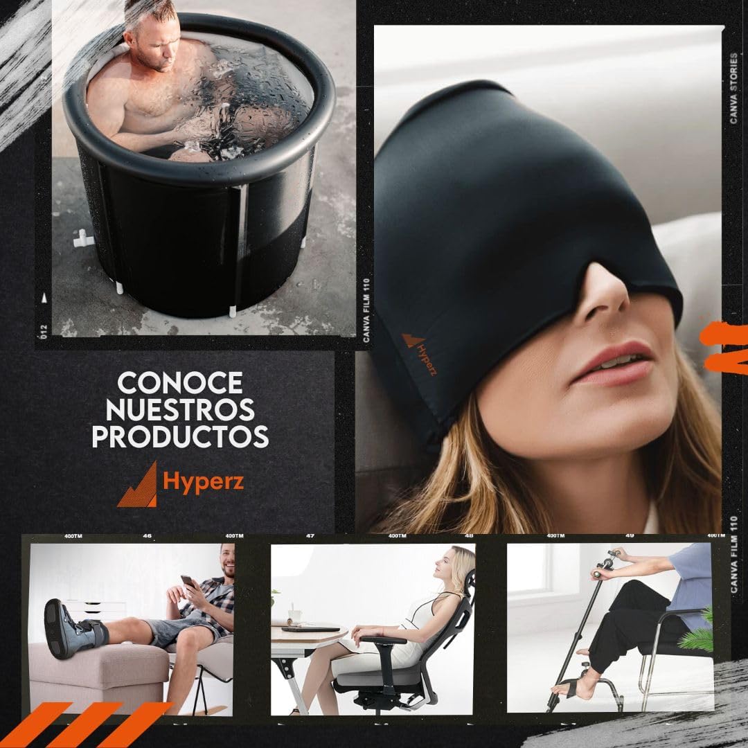 HYPERZ Baño de hielo portátil para entrenamiento de terapia de agua fría, bañera de recuperación de atletas, bañera de inmersión fría (negro)