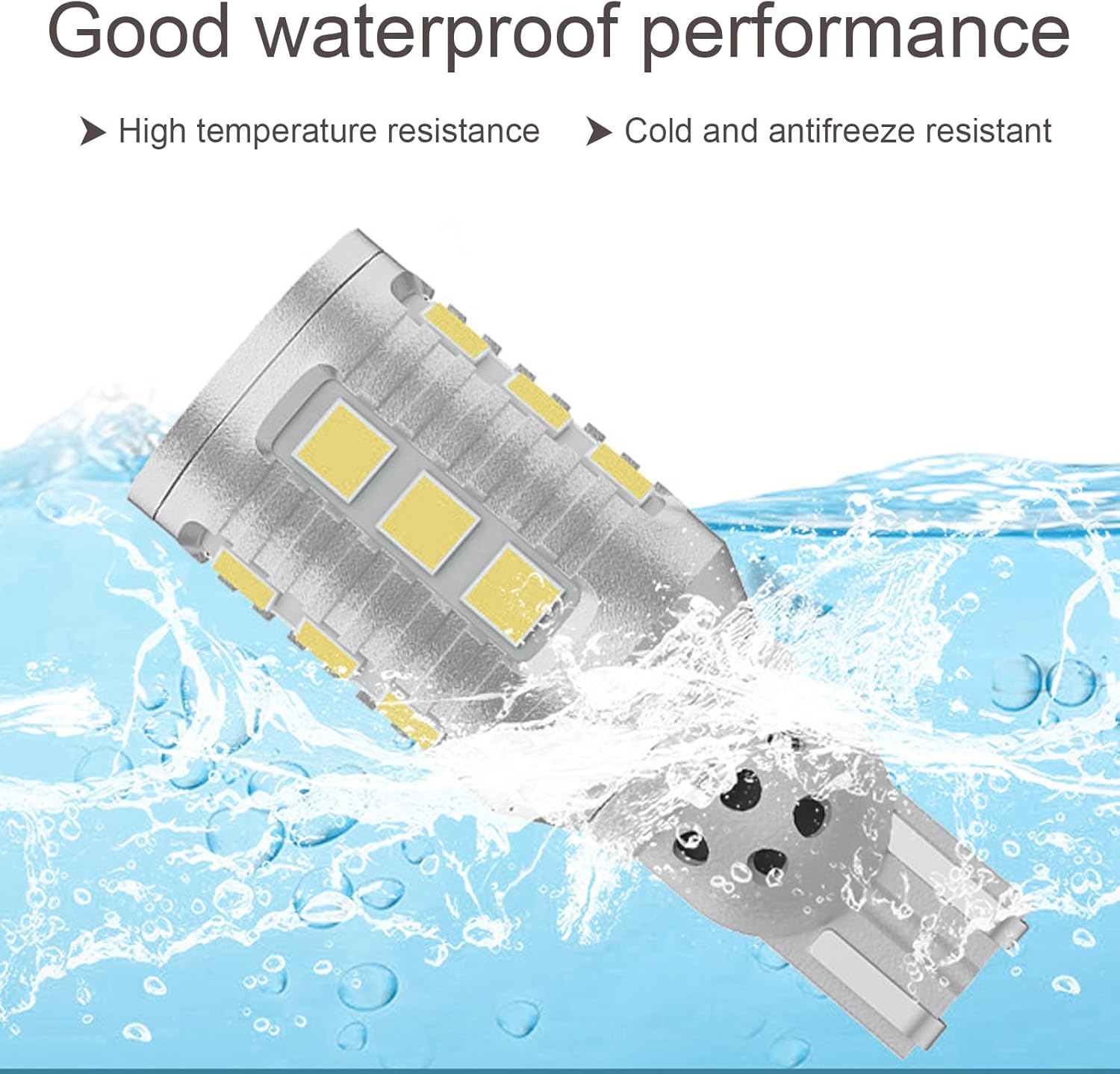 Paquete de 2 bombillas LED de respaldo para automóvil, luces de freno T15-3030-17SMD, luces de giro superbrillantes de 12 V, 2600 lm, kit de
