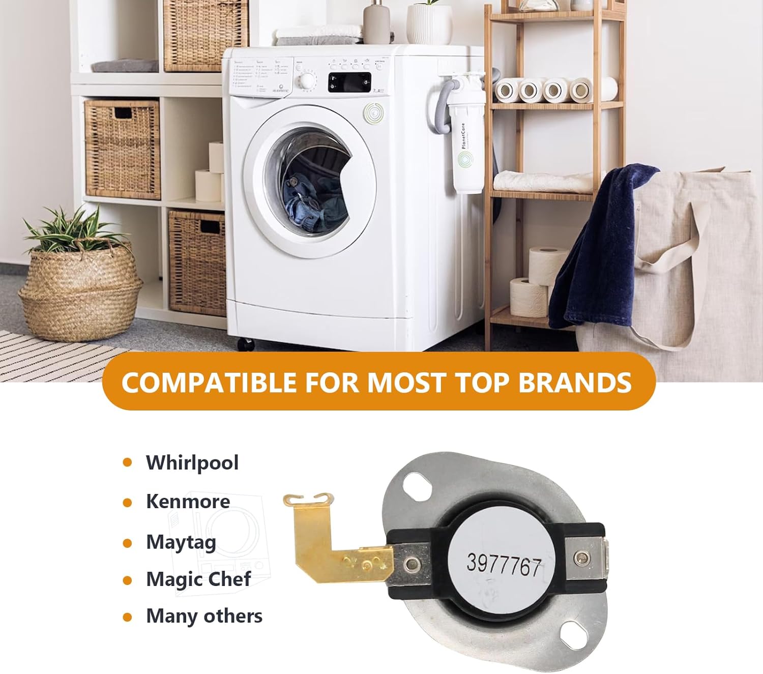 3977767 Parte de repuesto para termostato de secadora de Gattaidar compatible con secadora Kenmore Whirlpool que reemplaza WP3977767VP 3399693