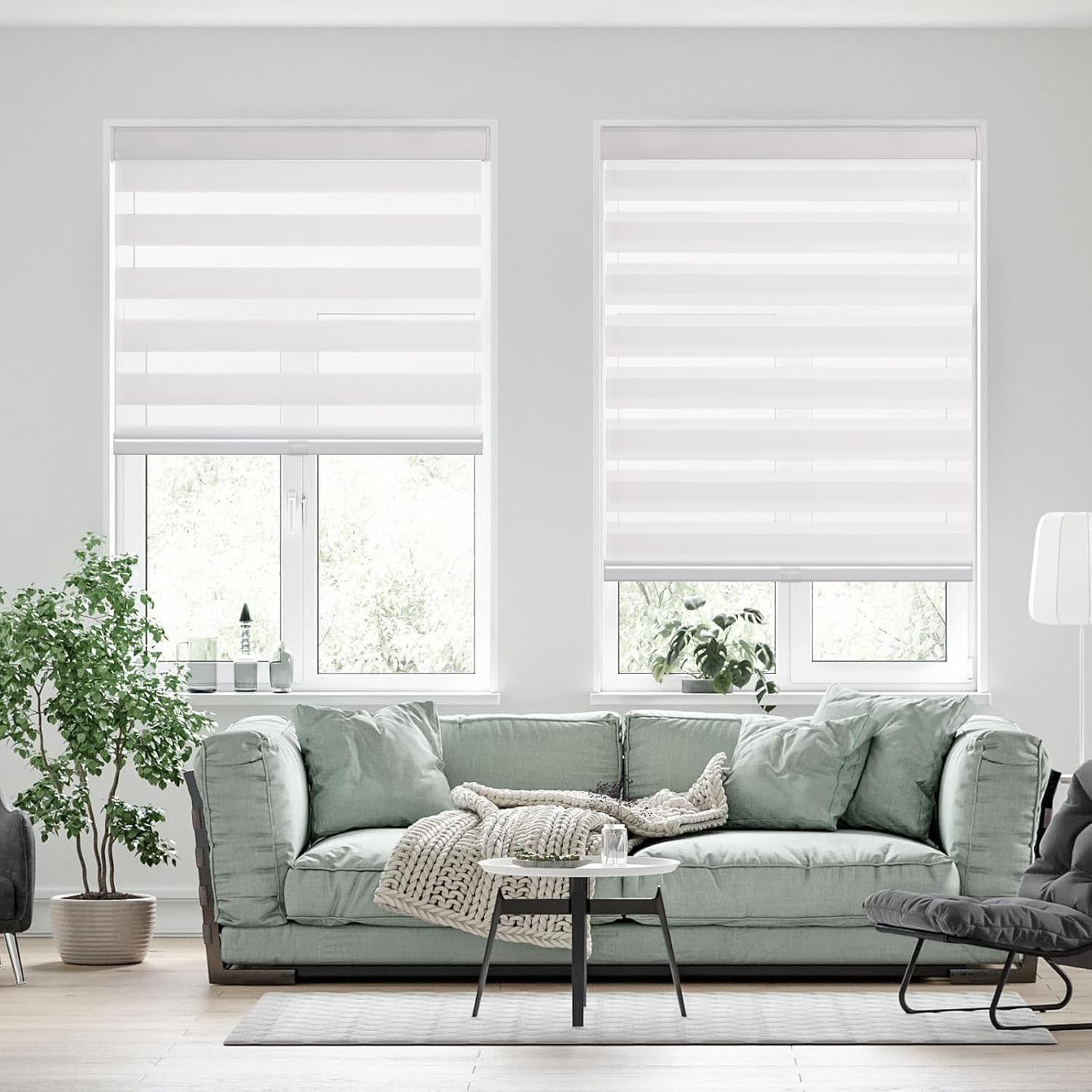Blinhdome Zebra – Persianas y persianas sin cordones con diseño de cebra, enrollables, para filtrar la luz, oscurecimiento de la habitación, con