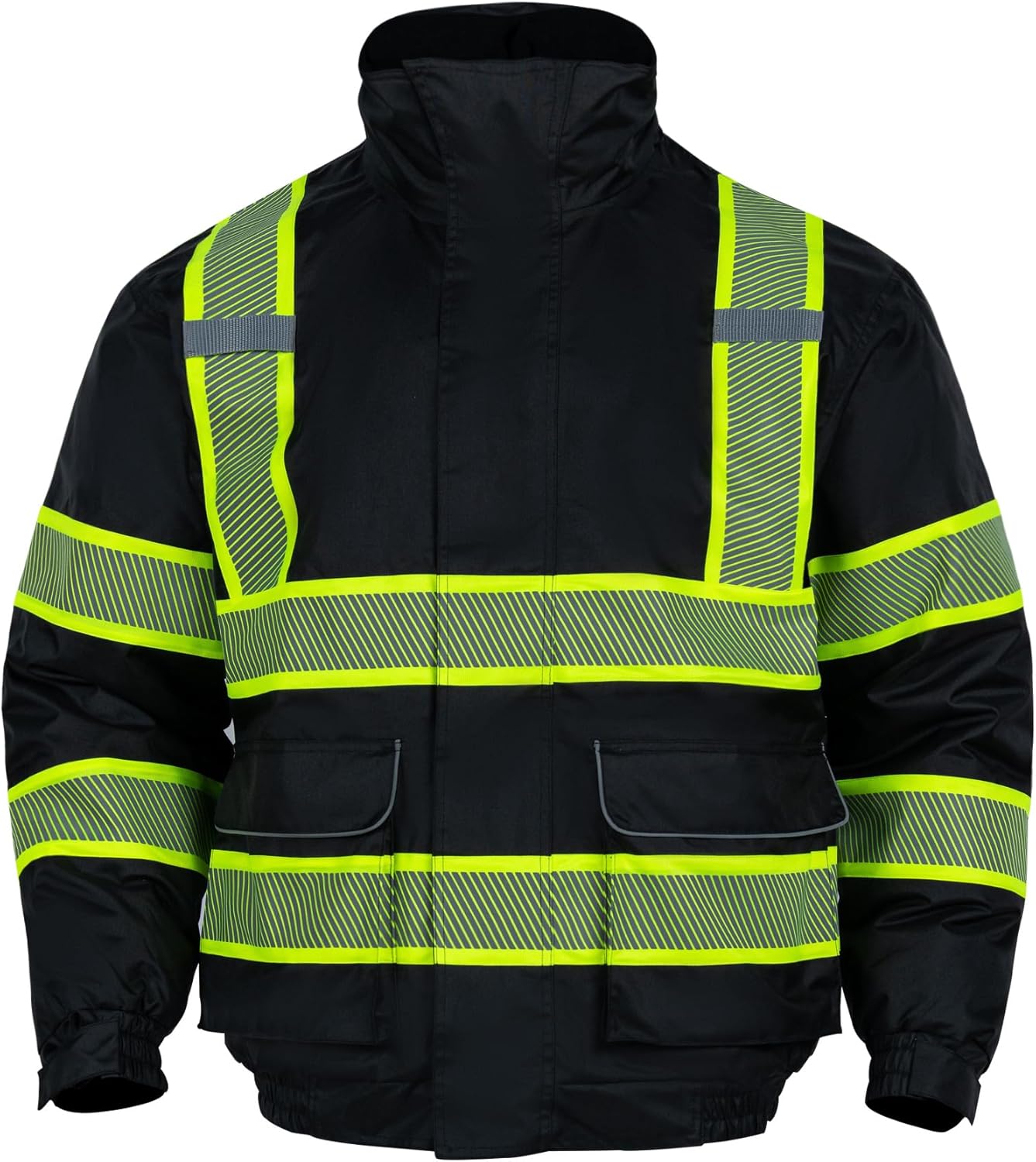 FONIRRA High Visibility Reflective Jackets for Men, Hi Vis Waterproof Class 3 Safety Jackets, Work Construction Bomber Coats