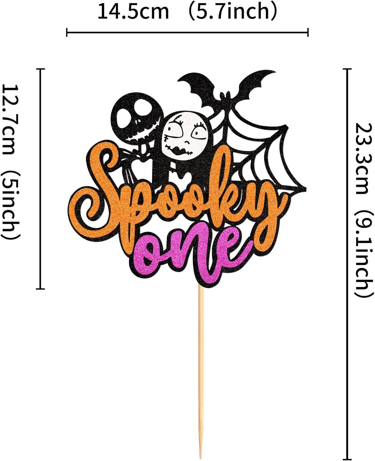 1 decoración espeluznante de Halloween para tartas Batbaby Girl para primer cumpleaños de niña, selección de cupcakes temáticos de Halloween,
