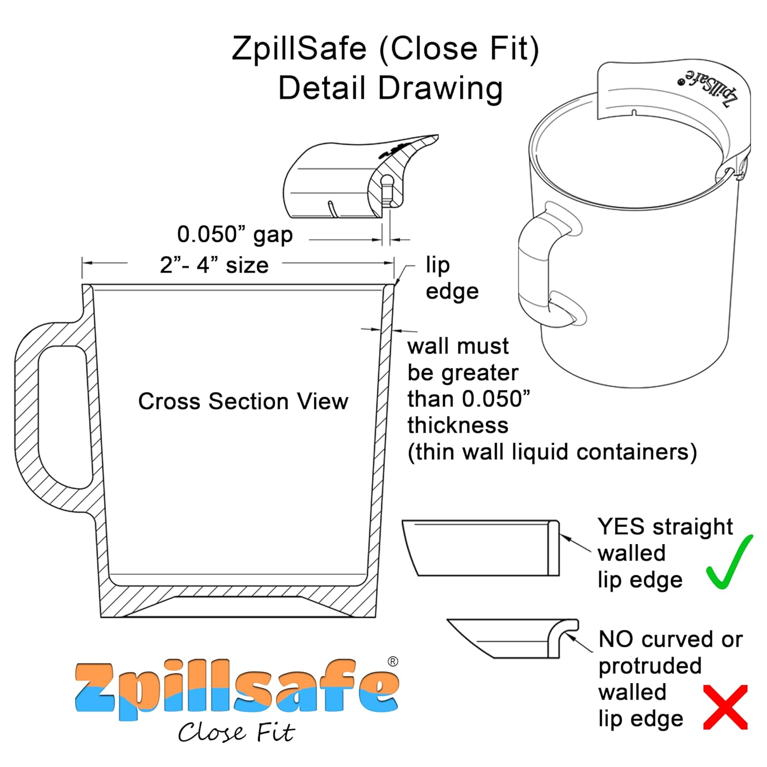ZpillSafe Close Fit – Paquete de 2 embudos de pintura de cocina innovadores hechos de silicona para recipientes de líquidos de pared delgada de 2 a