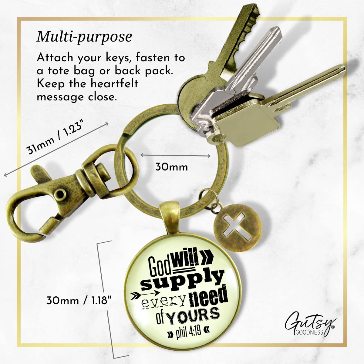 God’s Promise Keychain God Will Supply Every Need Of Yours Bold Religious Bible Quote Jewelry