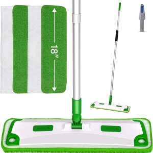 Trapeador de microfibra para limpieza de pisos, 2 almohadillas lavables reutilizables y 2 paños desechables para trapeador plano húmedo y seco con Trapeador de microfibra para limpieza de pisos, 2 almohadillas lavables reutilizables y 2 paños desechables para trapeador plano húmedo y seco con