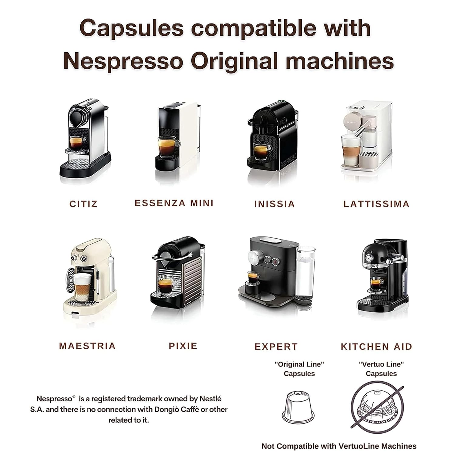 Italcoffe Cápsulas de espresso italiano compatibles 100% con Nespresso, paquete variado, cápsulas de café, inspiración italiana, café italiano, 100