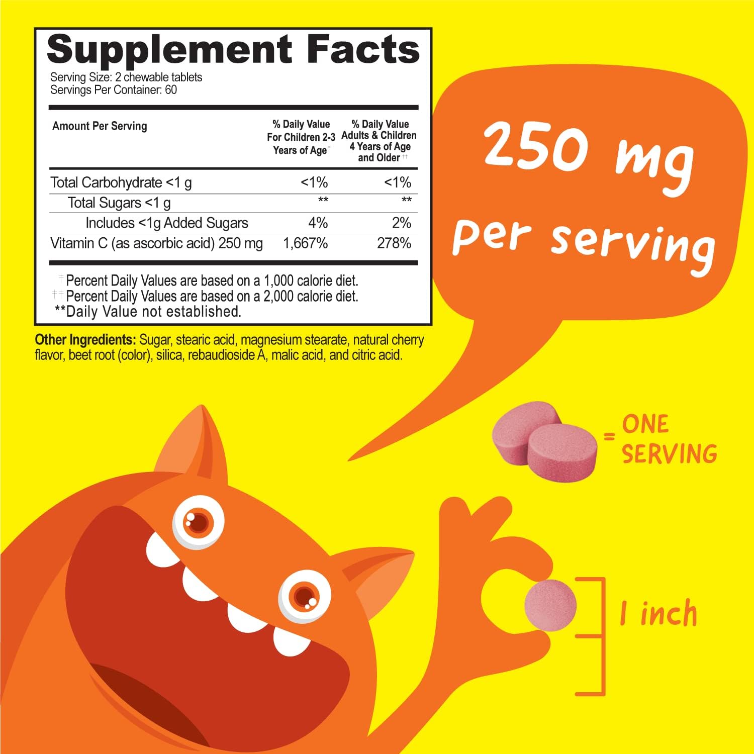 VitaWorks Paquete de masticables de vitamina C de 250 mg + melatonina de 1 mg masticables para niños