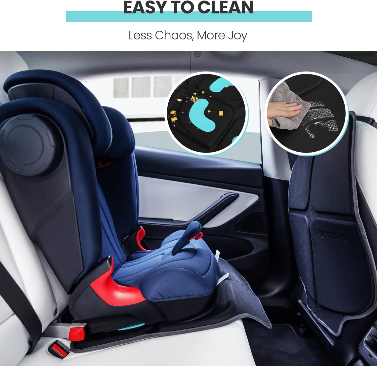 HEYTRIP Protector de asiento de automóvil, paquete de 2, alfombrilla de asiento de automóvil orientada hacia atráshacia adelante para niños de 0 a