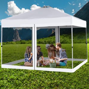 WRILIBO Tienda de campaña desplegable de 10 x 10 pies con paredes laterales de malla, toldo desplegable de alta resistencia comercial de 10 x 10 WRILIBO Tienda de campaña desplegable de 10 x 10 pies con paredes laterales de malla, toldo desplegable de alta resistencia comercial de 10 x 10