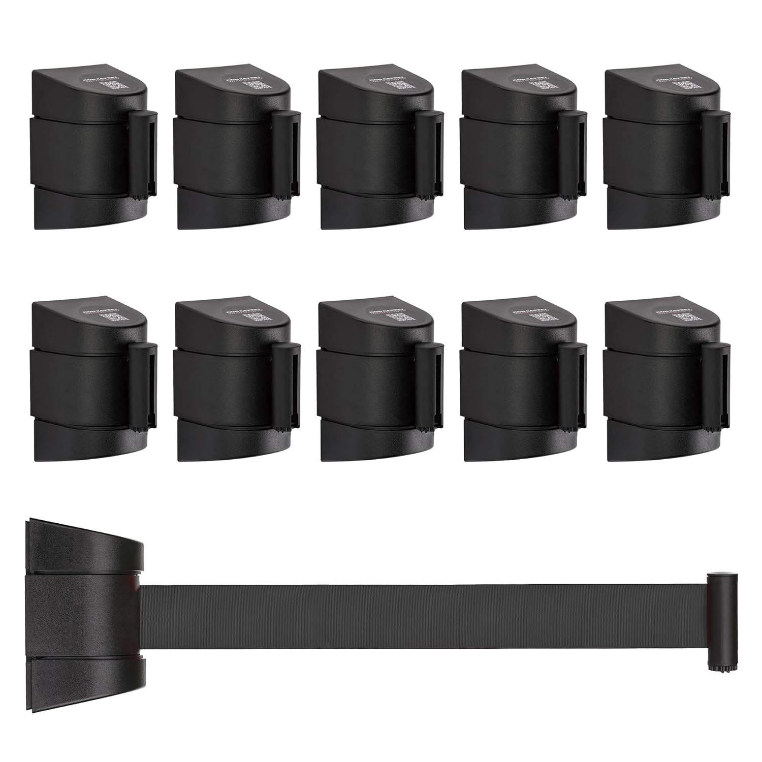 DuraSteel Barrera retráctil para cinturón de montaje en pared, cinturón de seguridad negro de 6.5 pies en carcasa negra, Guardian 2.0 para