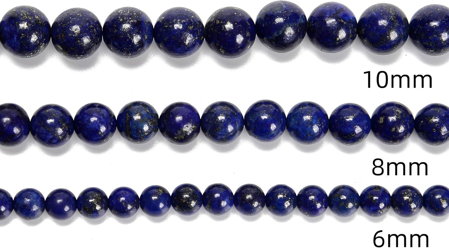 96 cuentas de piedra natural de 0.315 pulgadas (0.315 in) de lapislázuli azul, piedras preciosas redondas auténticas sueltas para hacer pulseras y