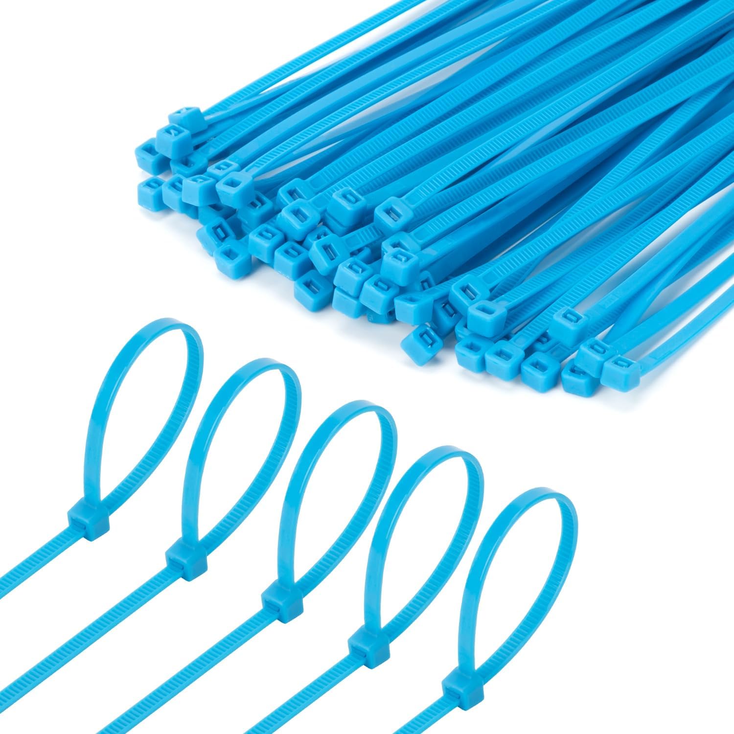 1000 bridas azules de 6 pulgadas, resistencia tesile de 18 libras, lazos de nailon autobloqueantes de primera calidad para uso en interiores y