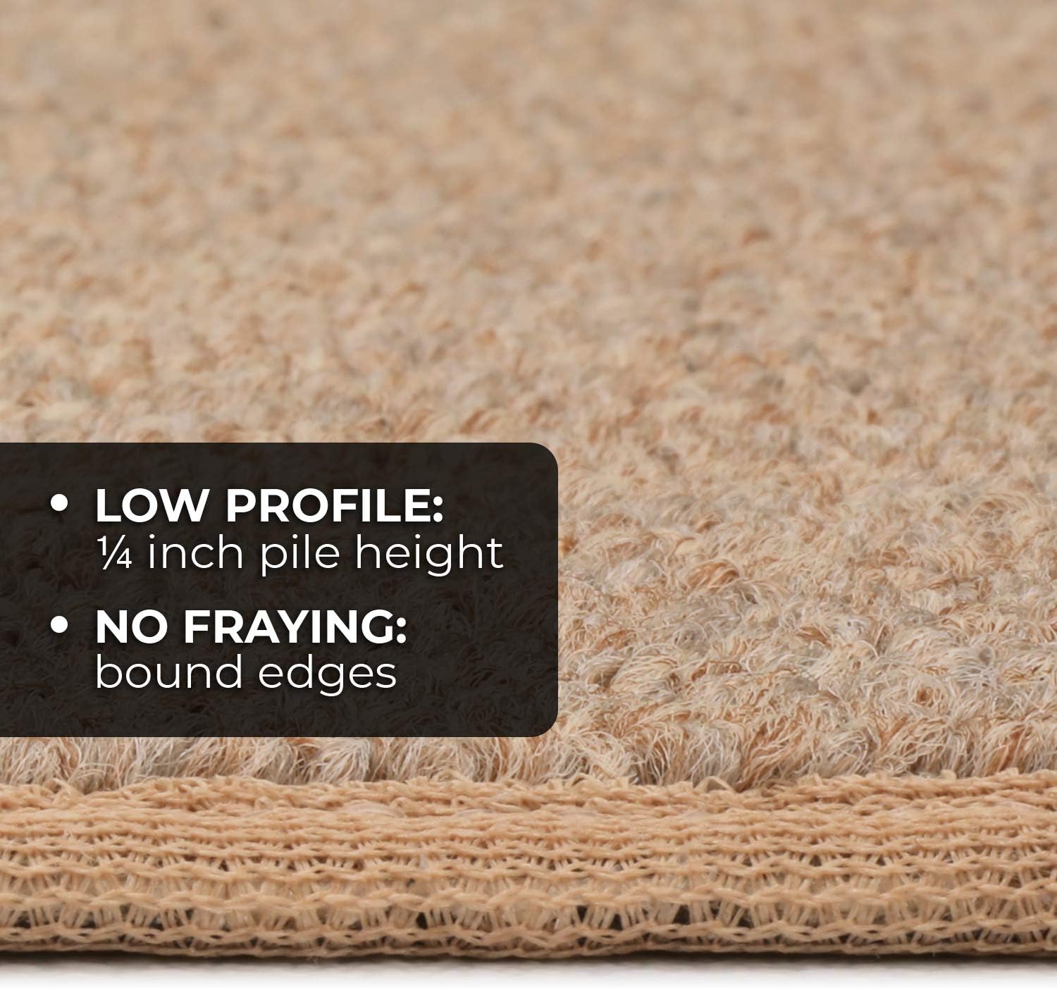 House, Home and More Alfombra antideslizante para interiores, color beige guijarro, 3 pies x 5 pies