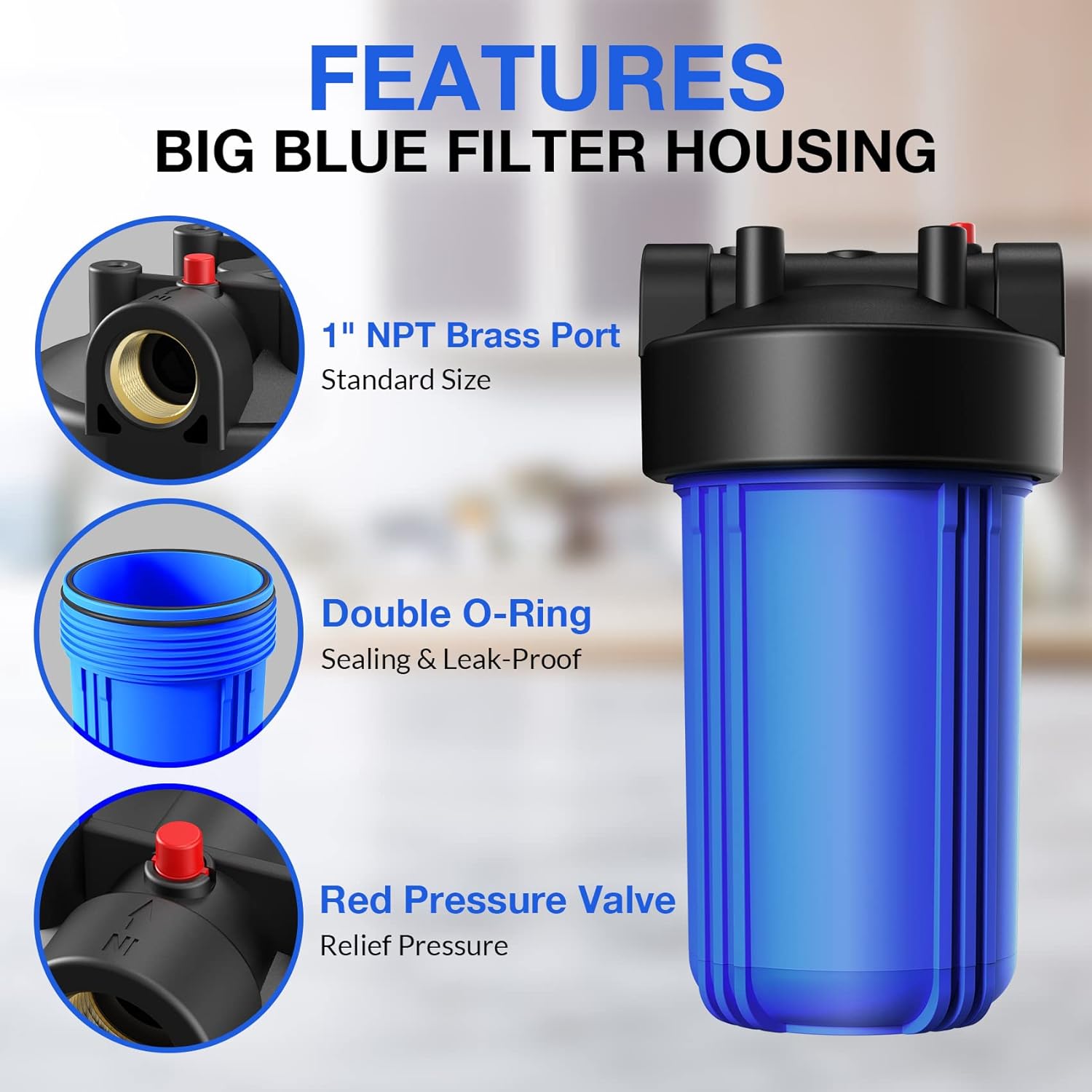 SimPure Filtro de agua de sedimentos giratorios de 40200 micrones, combinado con carcasa de filtro de agua SimPure para toda la casa, para mejores