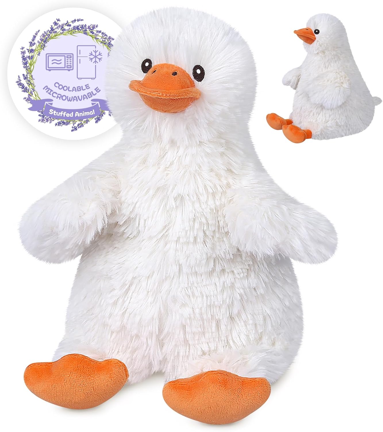 Peluches de pato para microondas, peluches de pato, almohadillas térmicas para calambres, alivio del dolor y el estrés, peluche de pato compañero