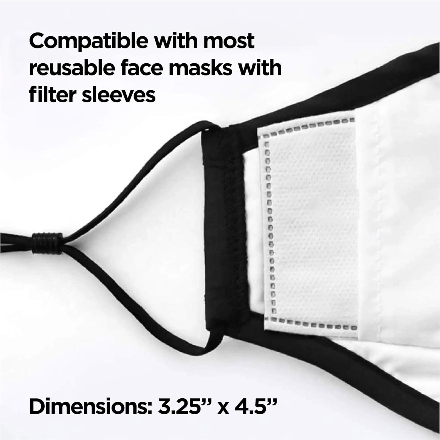 Travelers Club 12 filtros de carbón activado de 5 capas de 2.5 PPM para máscaras reutilizables, blanco, estándar, Blanco