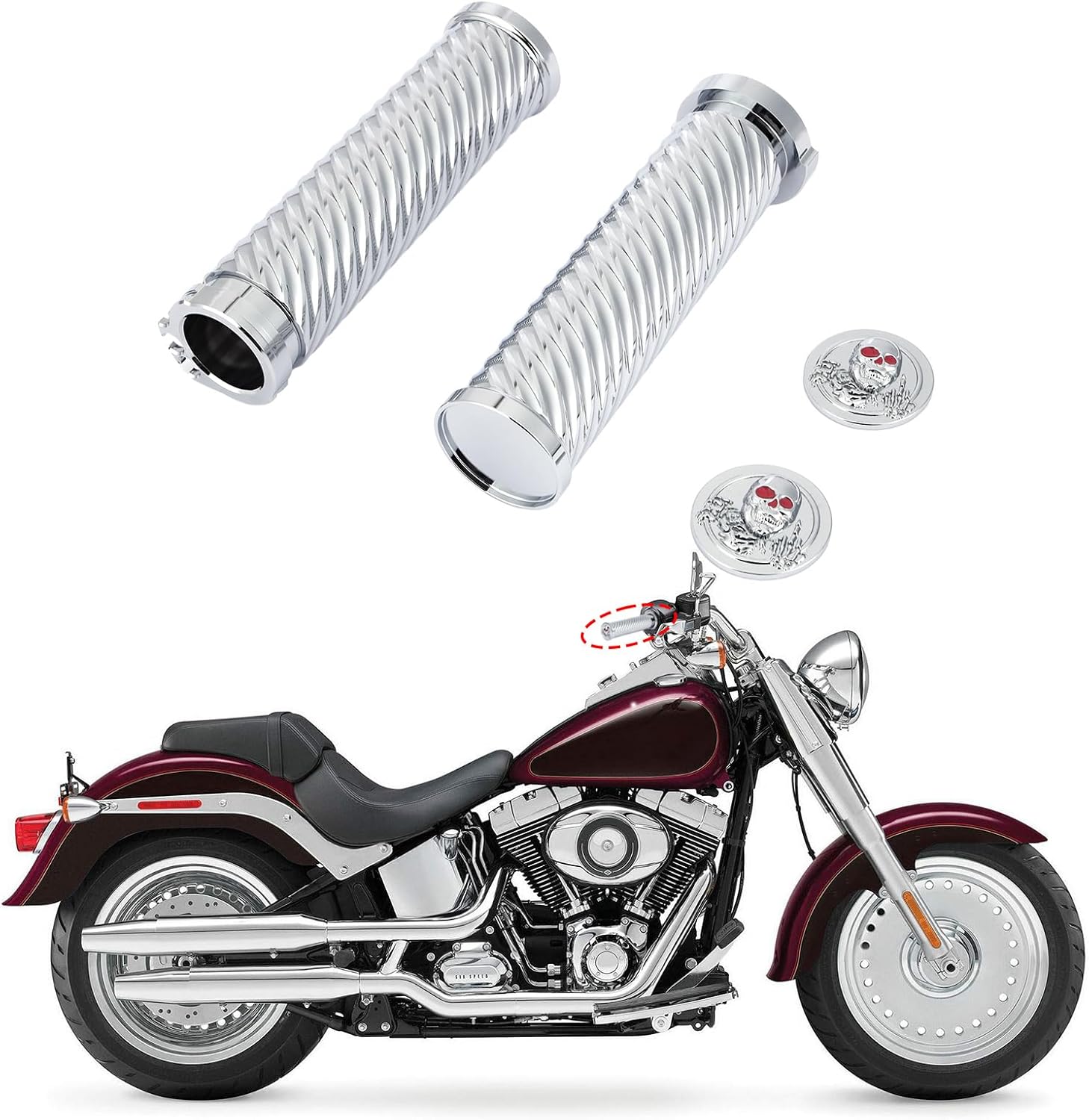Manillar CNC de aluminio negro para motocicleta, agarre para Harley Sportster Touring Dyna Softail