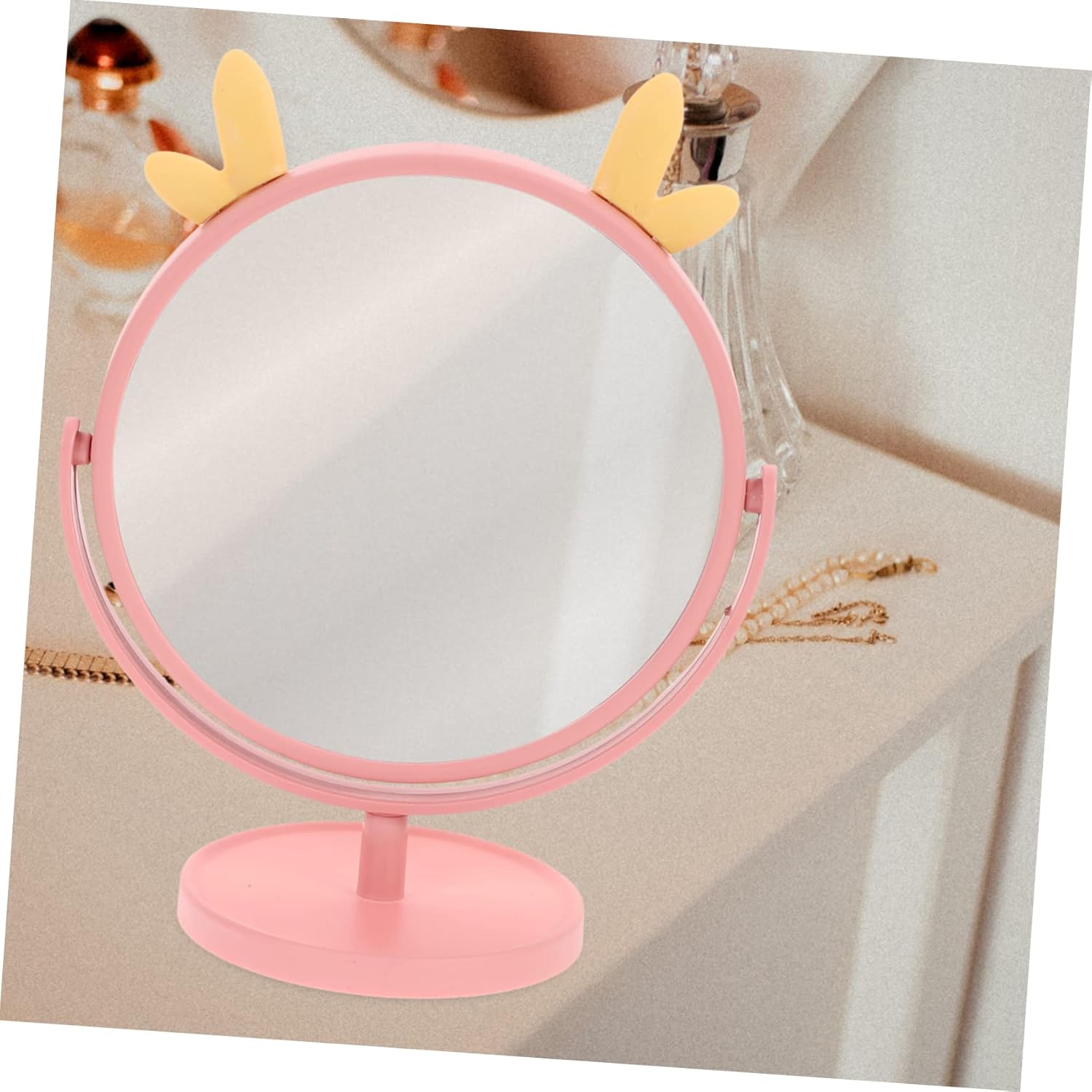 Beaupretty 2 piezas de espejo de tocador, bonito espejo estético para decoración de habitación, espejo para escritorio, espejo de hogar, espejo de