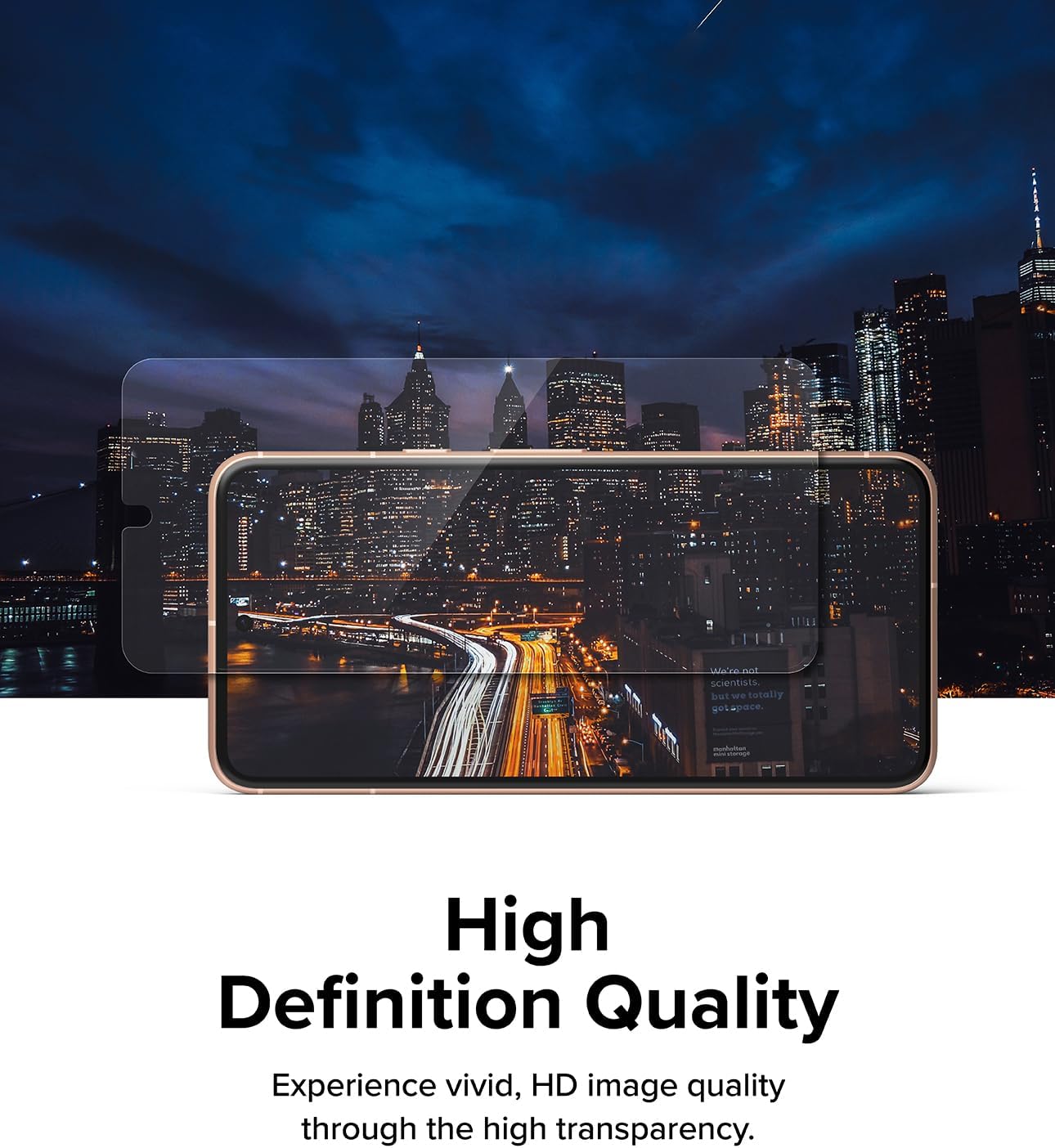 Ringke Vidrio súper fácil de instalar compatible con Google Pixel 8, compatible con fundas, inastillable, dureza 9H de alta calidad, vidrio templado