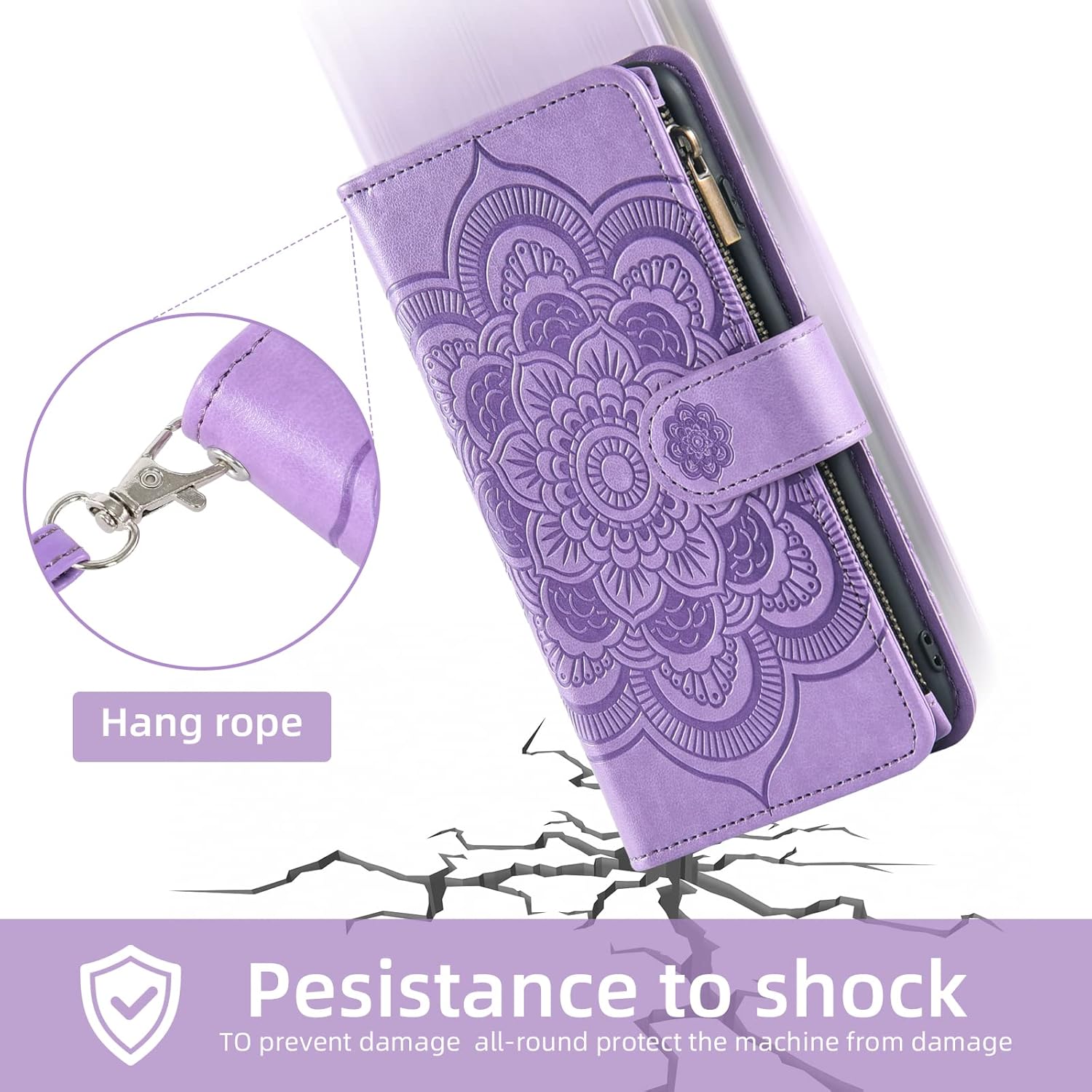 Asuwish Compatible con iPhone 7plus 8plus 78 Plus Funda tipo cartera y protector de pantalla de vidrio templado, funda de cuero con tapa para