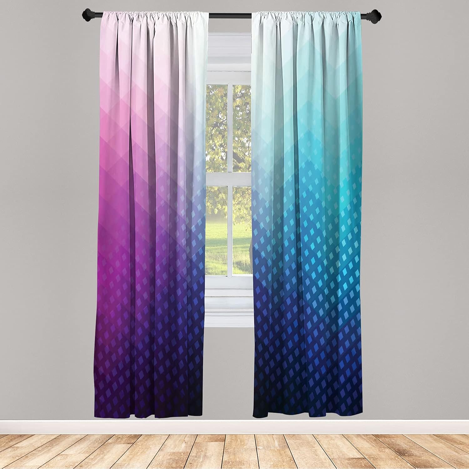Ambesonne – Cortinas multicolor para ventana