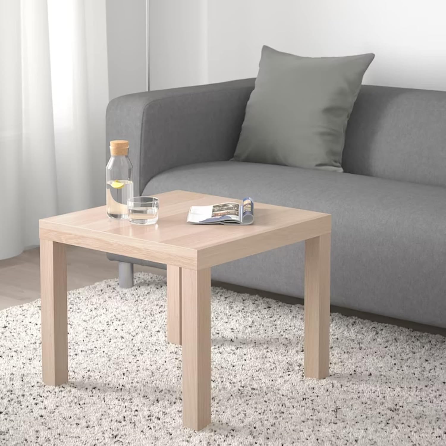 Mesa auxiliar con diseño clásico, mesa auxiliar de cama, mesa auxiliar, ligera, fácil de montar, mesa cuadrada pequeña para oficina, sala de estar,
