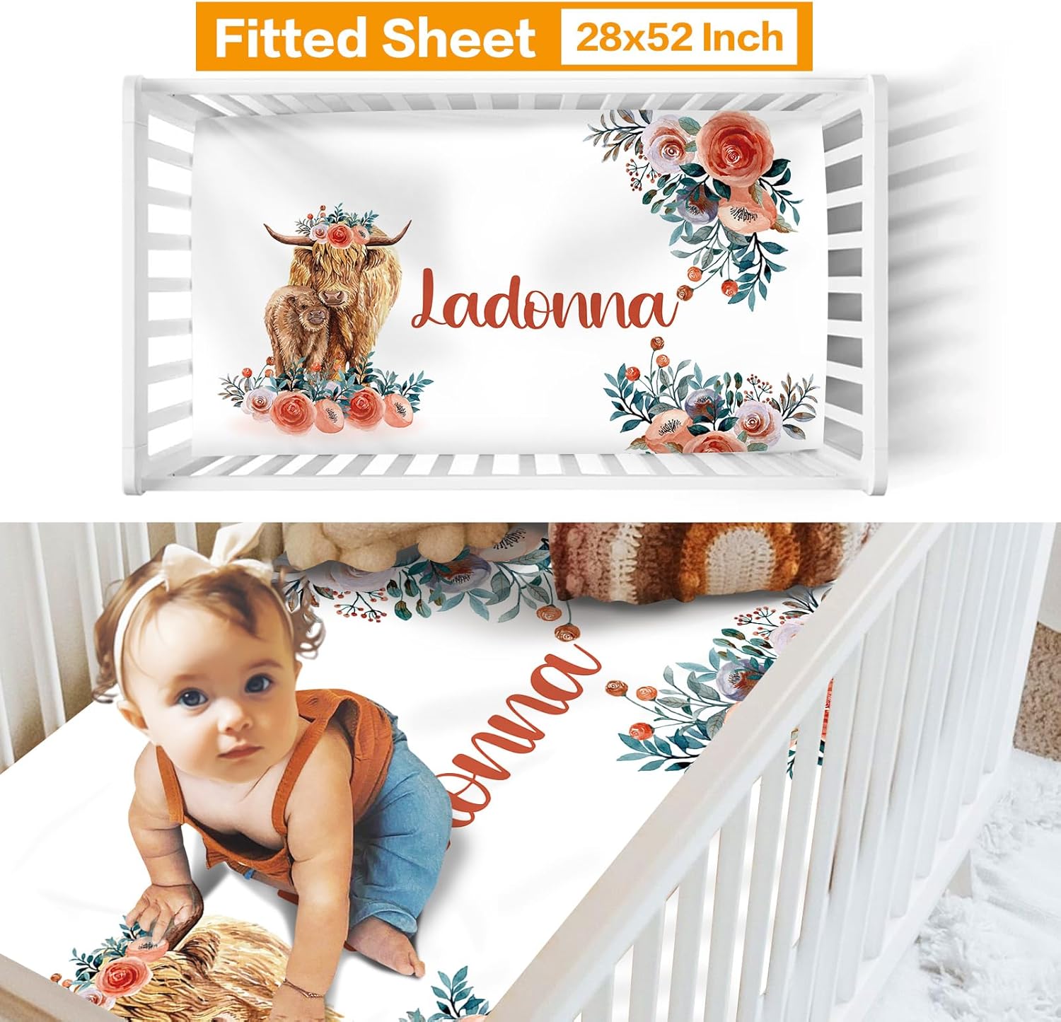 Juego de ropa de cama personalizada para cuna decoración personalizada para guardería, manta de bebé, sábana bajera para cuna, funda para cambiador,