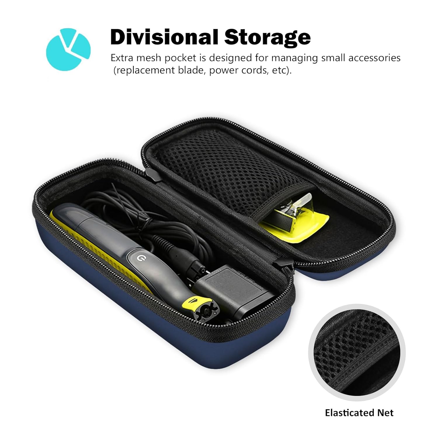 ProCase Estuche rígido para recortadora y afeitadora eléctrica híbrida, bolsa de transporte organizadora de viaje para QP2520 QP2530 QP2620 QP2630 –