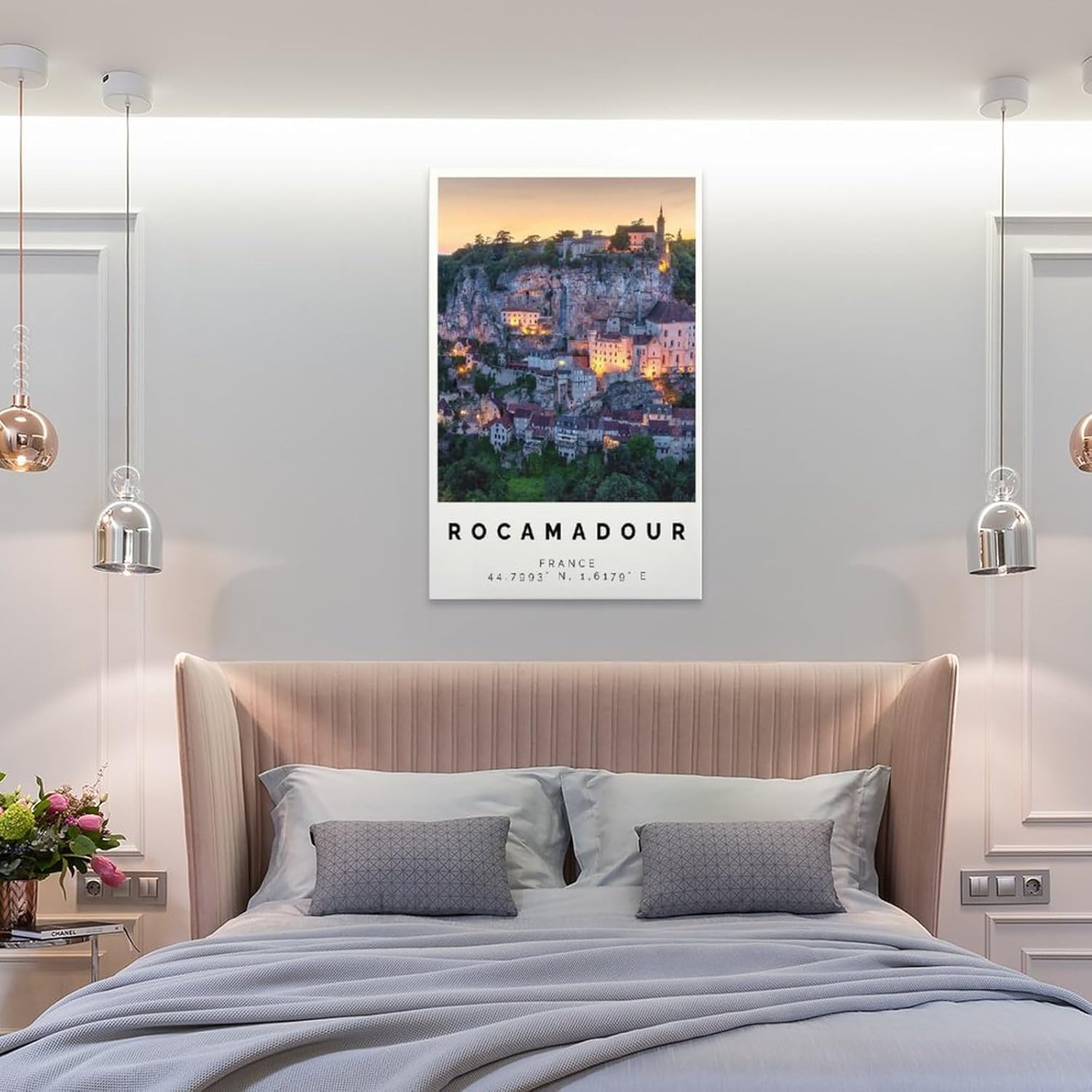 Rocamadour Poster Bunter Druck, Rocamadour Wandkunst, Rocamadour Foto Dekor, Okzitanien,Büro Wandkun Poster for Room Aesthetics Canvas Wall Art