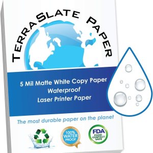 TerraSlate – Impresora láser impermeable, resistente a la lluvia, 5 mil, 8.5 x 11 pulgadas, 50 hojas TerraSlate – Impresora láser impermeable, resistente a la lluvia, 5 mil, 8.5 x 11 pulgadas, 50 hojas