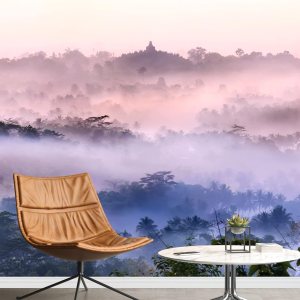 SIGNWIN Mural de pared, paisaje natural con niebla en el bosque, papel tapiz autoadhesivo extraíble, decoración de pared para dormitorio, sala de SIGNWIN Mural de pared, paisaje natural con niebla en el bosque, papel tapiz autoadhesivo extraíble, decoración de pared para dormitorio, sala de