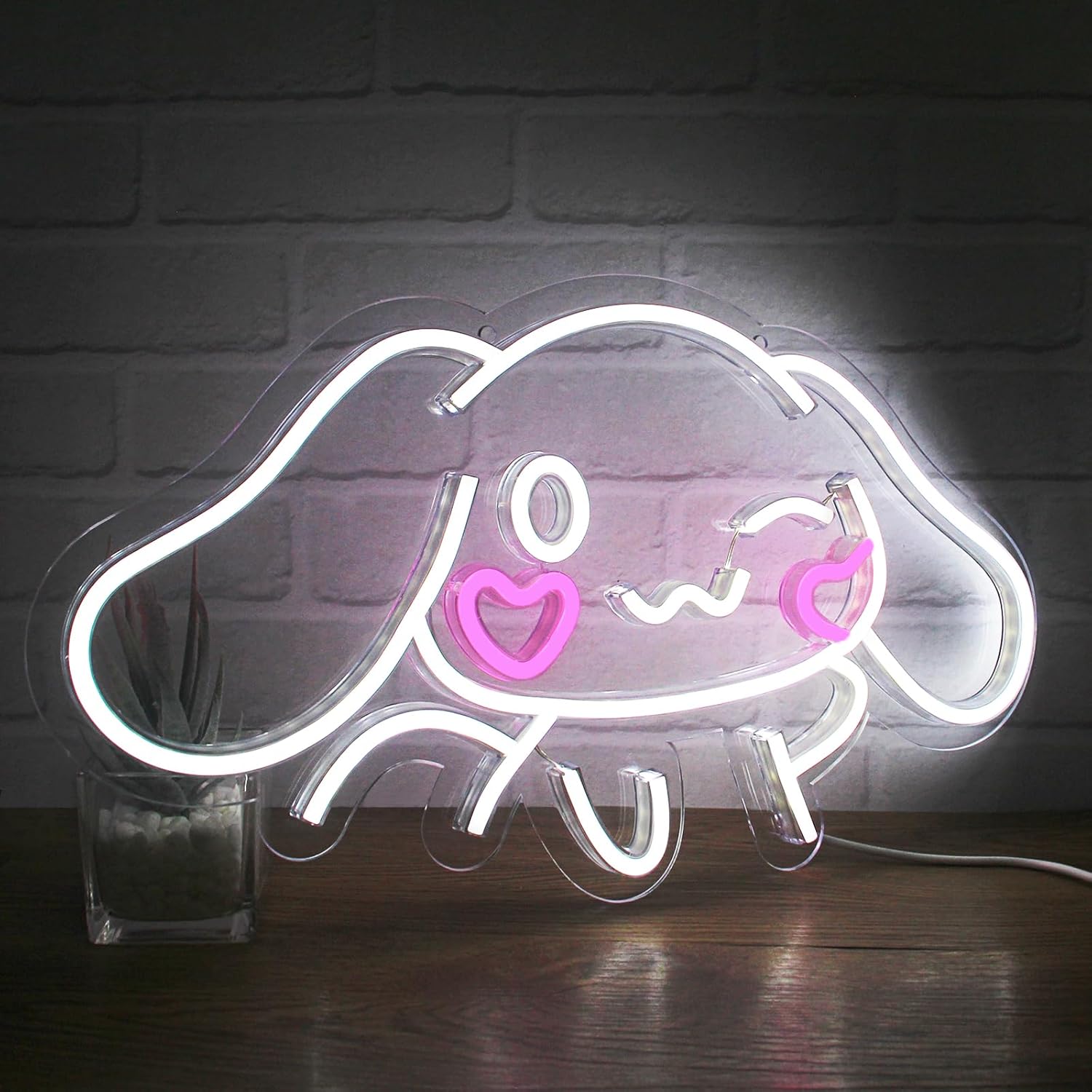 Cinnamoroll – Letrero de neón de anime para decoración de pared, luz LED Cinnamoroll, decoración de habitación, luz de neón japonesa, regalo para