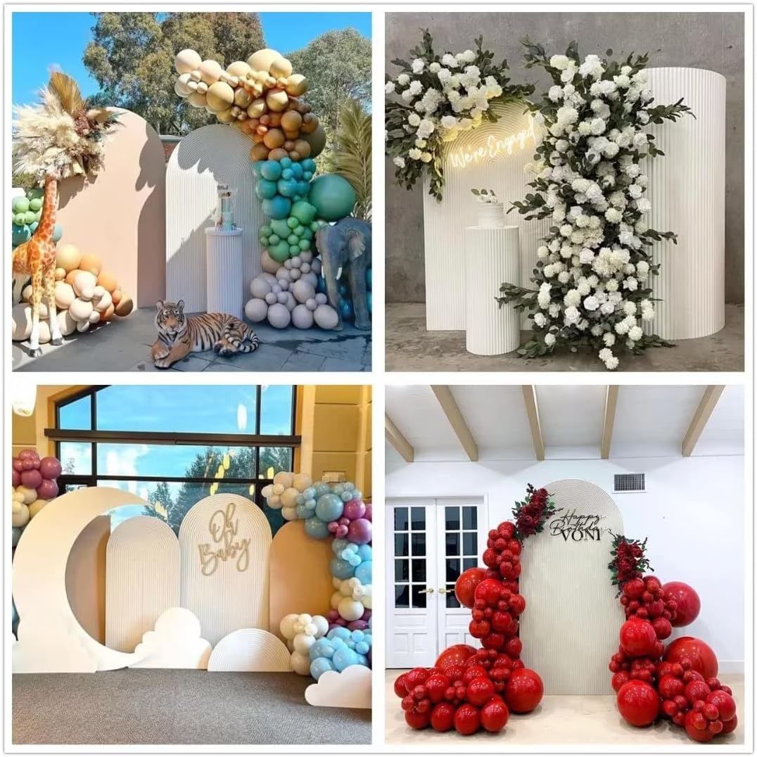 Fundas de telón de fondo de tela de arco para bodas, ondulaciones de color blanco, cubierta de panel arqueado, pancarta decorativa elástica para