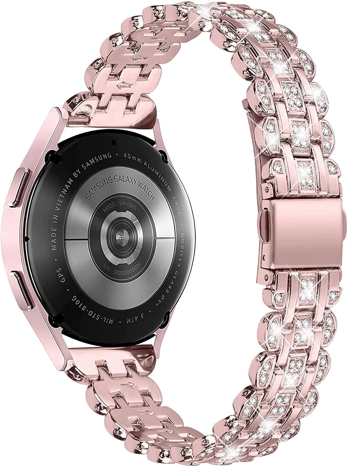 Bling Band+ Funda compatible con Galaxy Watch 65 de 1.575 pulgadas1.732 pulgadas, correa elegante de repuesto para mujer y funda para Samsung Watch