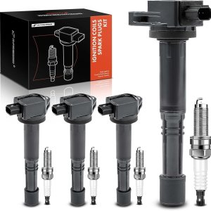 A-Premium Juego de 4 bobinas de encendido y bujías de iridio compatibles con Honda CR-V 2010-2014, Civic 2012-2015, Accord 2008-2012, Crosstour A-Premium Juego de 4 bobinas de encendido y bujías de iridio compatibles con Honda CR-V 2010-2014, Civic 2012-2015, Accord 2008-2012, Crosstour