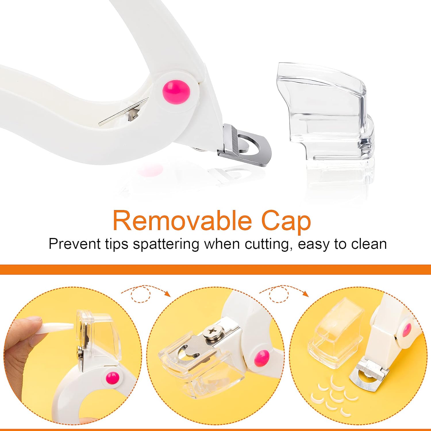 ANCIRS – Juego de 3 cortadoras de uñas acrílicas, cortaúñas ajustable de acero inoxidable, cortadora de puntas para proyectos de manicura de uñas