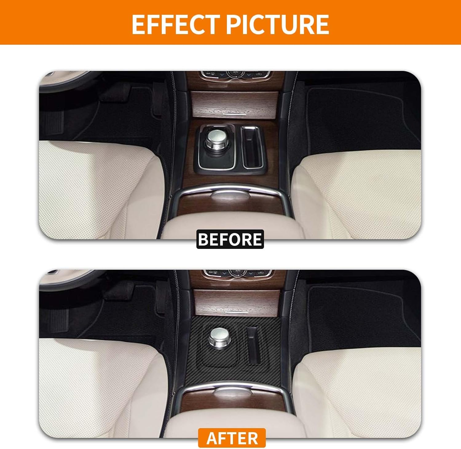 RT-TCZ Para Chrysler 300C Cambio de engranajes Panel Trim Cubierta Compatible con Chrysler 300300C 2015 Up Fibra de Carbono Interior Accesorios