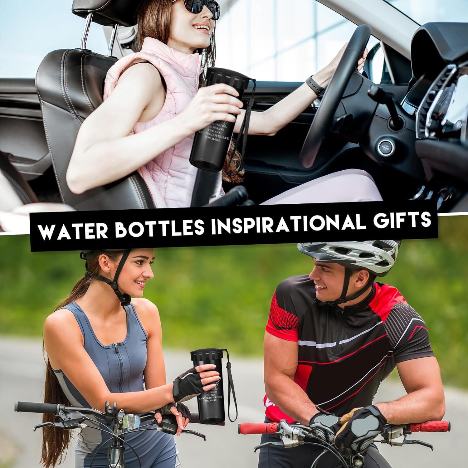 Rtteri 12 botellas de agua inspiradoras de 15 onzas, regalos de agradecimiento para empleados, regalos de equipo, personal y compañero de trabajo,