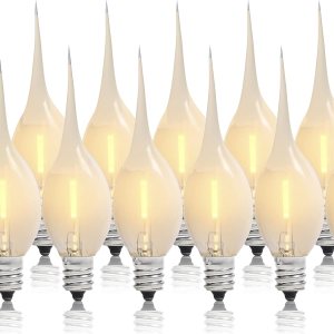 Bombillas LED de vela sumergidas de silicona, color blanco brillante, bombillas LED de silicona para velas, 12 unidades, 7 vatios, equivalente a Bombillas LED de vela sumergidas de silicona, color blanco brillante, bombillas LED de silicona para velas, 12 unidades, 7 vatios, equivalente a