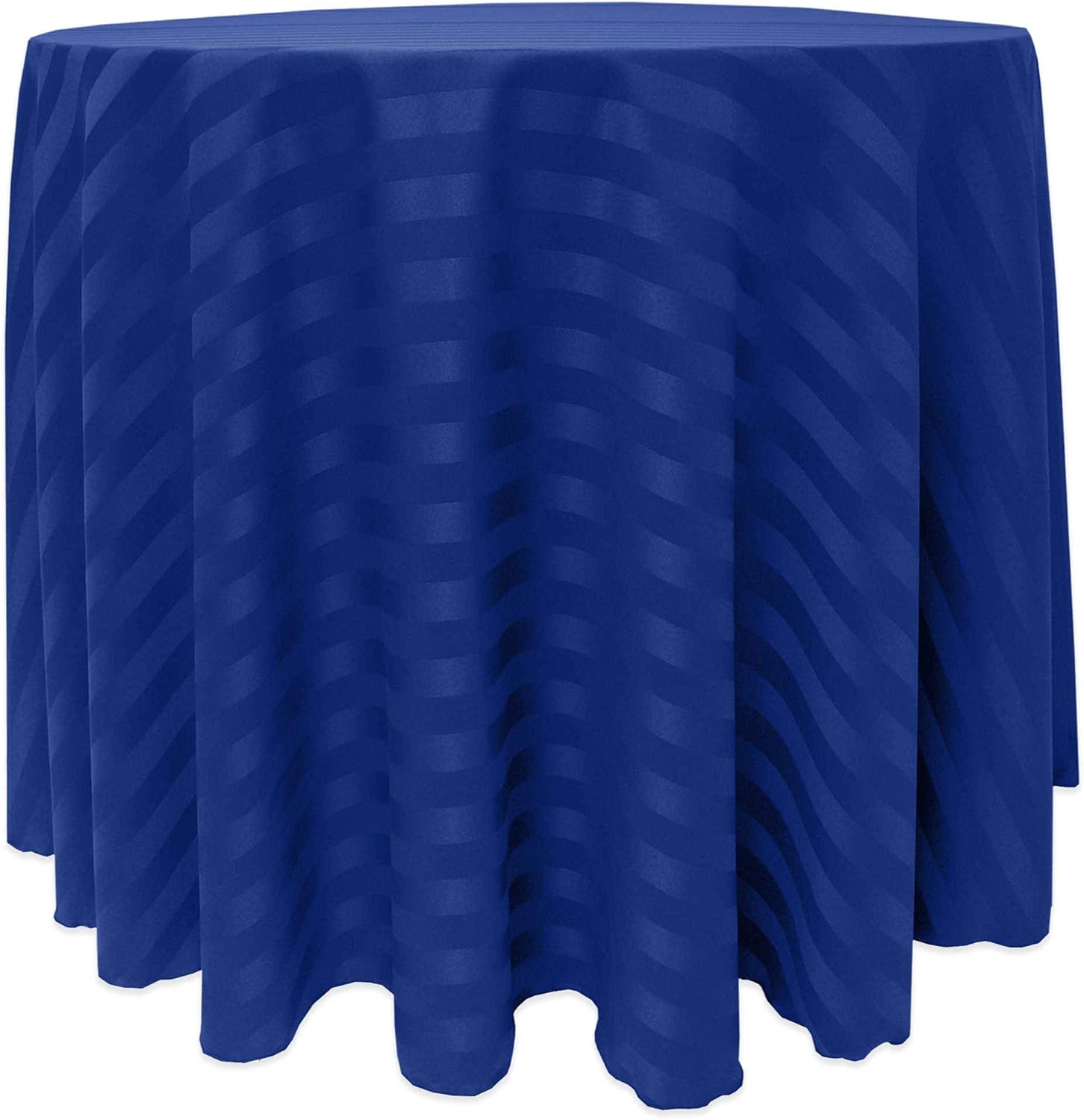 ULTIMATE TEXTILE -Paquete de 5 manteles redondos de satén a rayas de 72 pulgadas, color azul rey