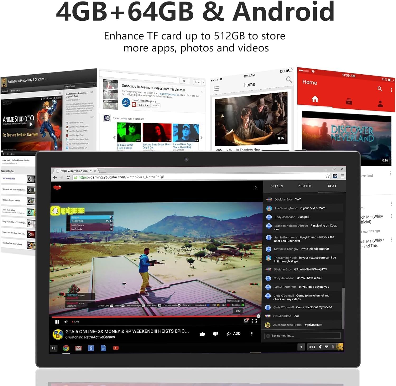 Tablet Android 12 con teclado de 10 pulgadas, 2 en 1, incluye estuche lápiz óptico OTG, 4 GB de RAM+64 GB de ROM, batería de 6000 mAh, cámara dual,