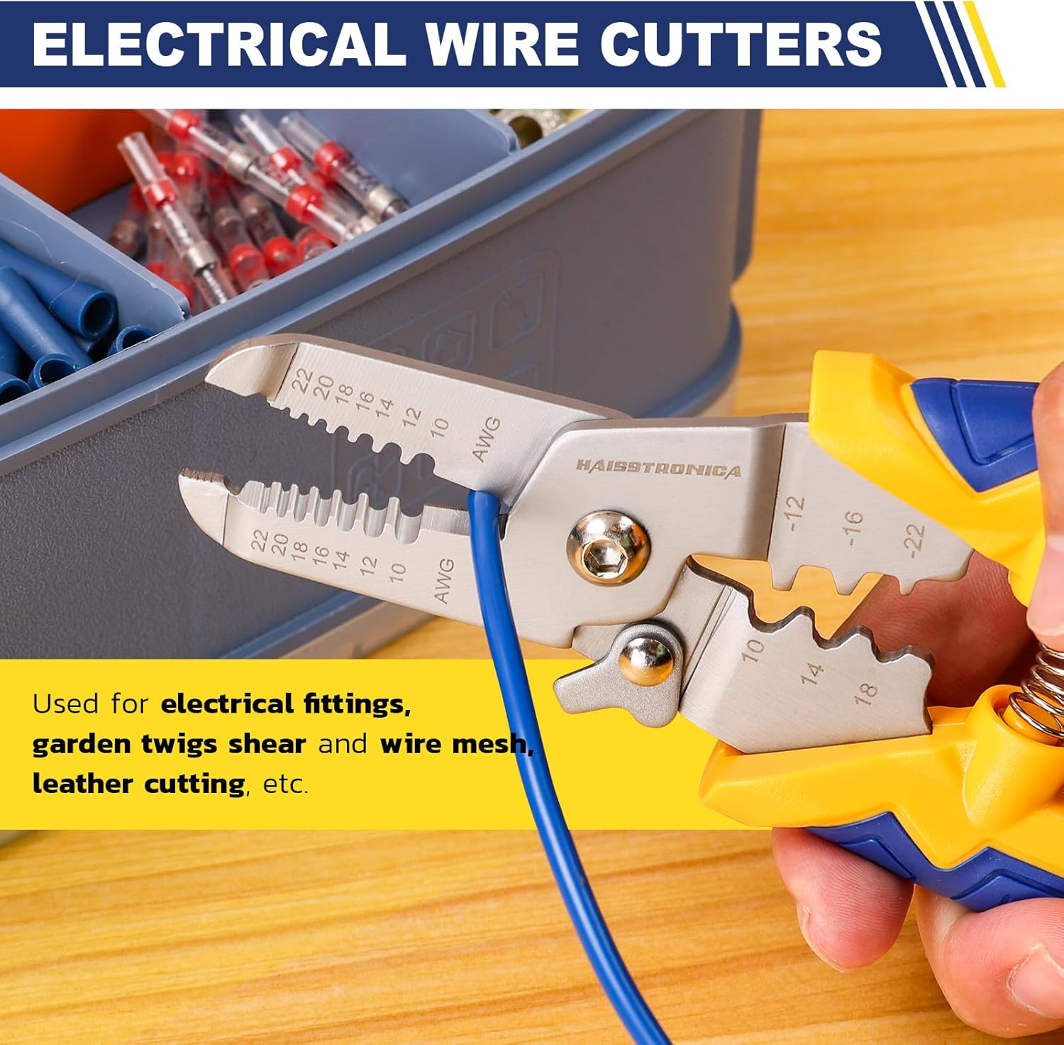 haisstronica Kit de herramientas pelacables de 171 piezas, incluye terminales de cable aislados, para cableado eléctrico, automotriz y bricolaje
