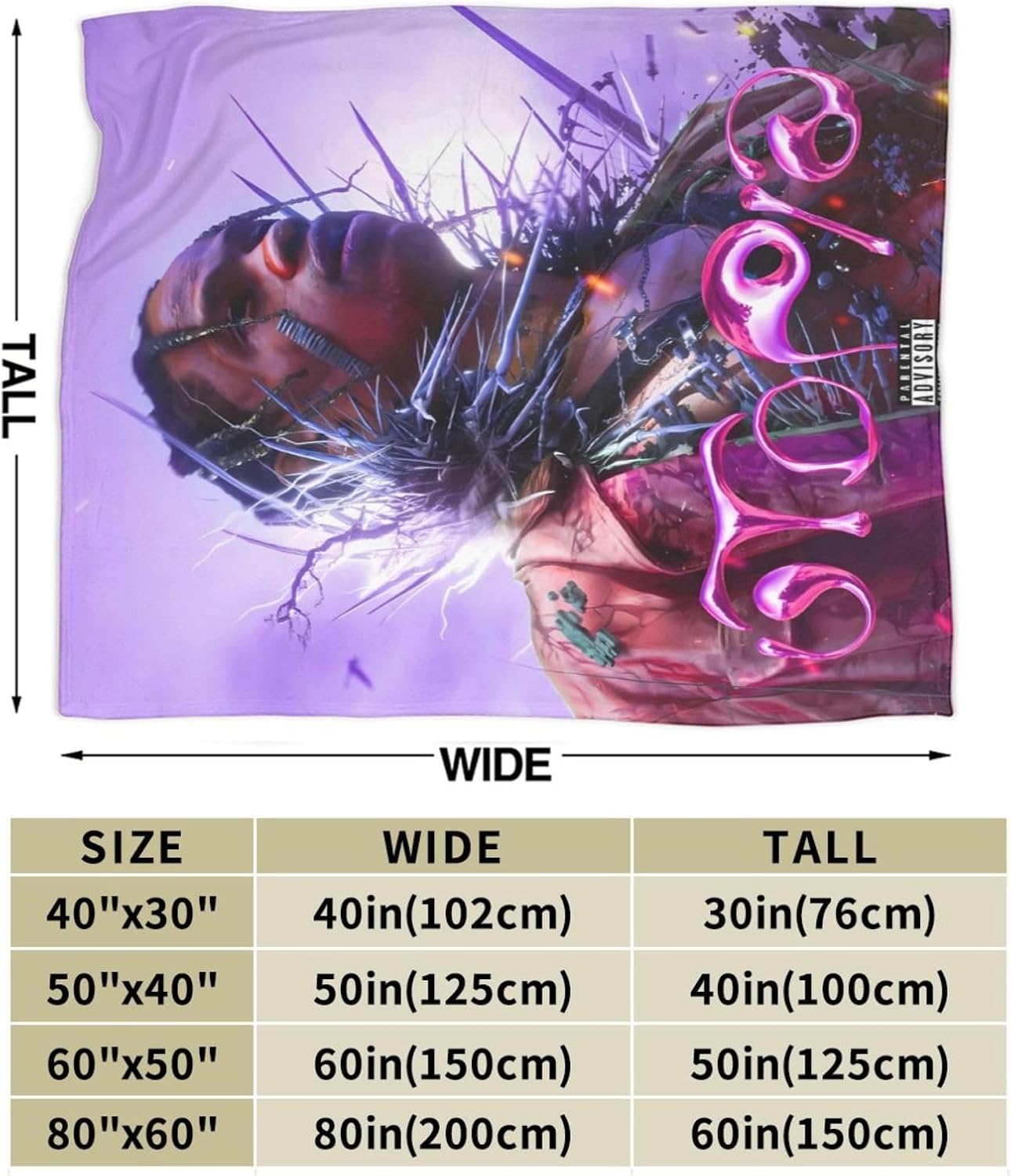 Travis Music Scott – Manta suave de microforro polar, mullida, delgada, decoración de sofá para la cama, para hombres, mujeres, adultos, siesta,