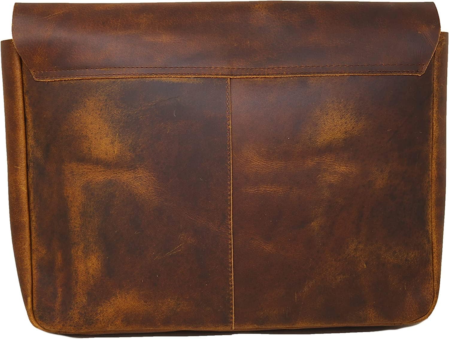 Funda de cuero para laptop, espaciosa, hecha a mano, sin tirantes, diseño desgastado, de grano completo, soporte para documentos perfecto para
